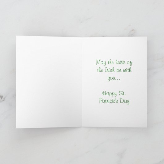 Gelukkige St. Patrick's Day grappige Ierse Saint P Kaart (Binnen)