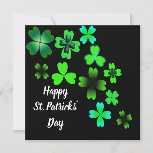 Gelukkige St. Patrick's Day, Green Lucky Shamrock Kaart (Voorkant)