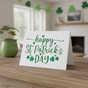 Gelukkige St. Patrick's Day Groene Harten Custom Feestdagen Kaart
