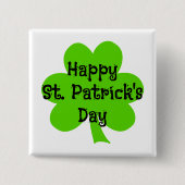 Gelukkige St. Patrick's Day Groene Klaver Vierkante Button 5,1 Cm (Voorkant)
