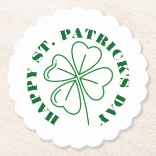 Gelukkige St. Patrick's day groene Shamrocks famil Kartonnen Onderzetters