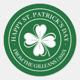 Gelukkige St. Patrick's day groene Shamrocks famil Ronde Sticker