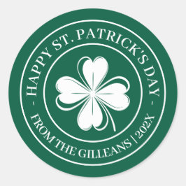 Gelukkige St. Patrick's day groene Shamrocks famil Ronde Sticker