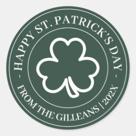 Gelukkige St. Patrick's day groene Shamrocks famil Ronde Sticker
