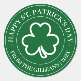 Gelukkige St. Patrick's day groene Shamrocks famil Ronde Sticker