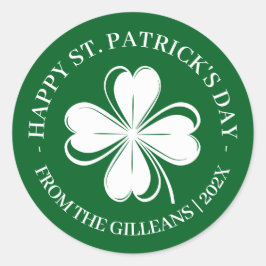 Gelukkige St. Patrick's day groene Shamrocks famil Ronde Sticker
