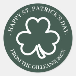 Gelukkige St. Patrick's day groene Shamrocks famil Ronde Sticker