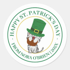 Gelukkige St. Patrick's day groene Shamrocks famil Ronde Sticker