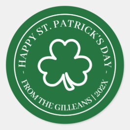 Gelukkige St. Patrick's day groene Shamrocks famil Ronde Sticker