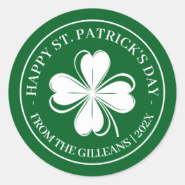 Gelukkige St. Patrick's day groene Shamrocks famil Ronde Sticker