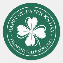 Gelukkige St. Patrick's day groene Shamrocks famil Ronde Sticker