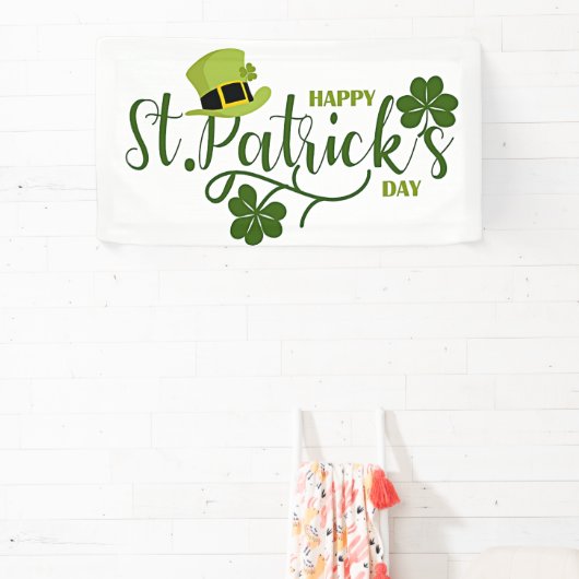 Gelukkige St. Patrick's Day groet Spandoek (Insitu)