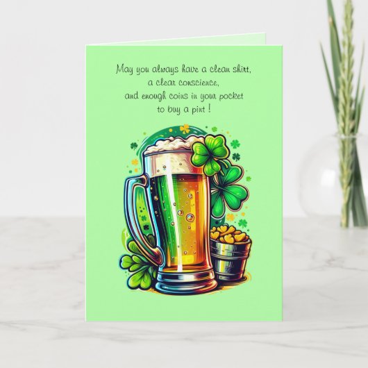 Gelukkige St Patrick's Day Ierse zegen Kaart (Voorkant)