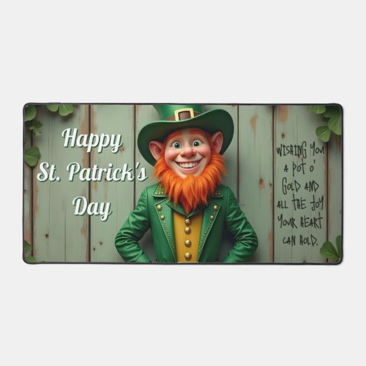 Gelukkige St. Patrick's Day Kabouter Bureaumat (Voorkant)