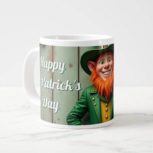 Gelukkige St. Patrick's Day Kabouter Grote Koffiekop (Links)