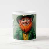 Gelukkige St. Patrick's Day Kabouter Grote Koffiekop (Voorkant)