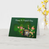 Gelukkige St. Patrick's Day Kabouter Kaart (Gele Bloem)