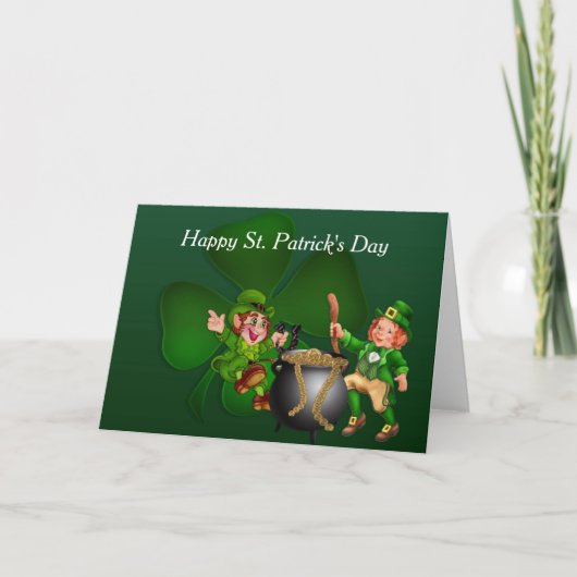 Gelukkige St. Patrick's Day Kabouter Kaart (Voorkant)