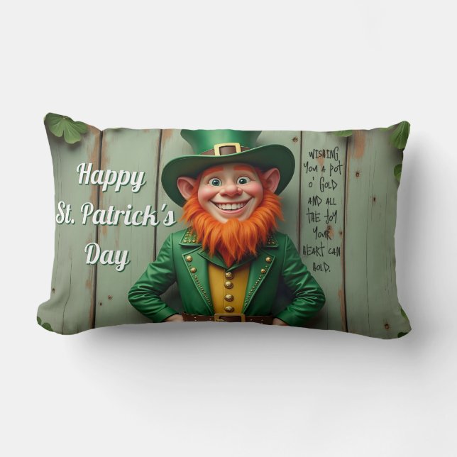 Gelukkige St. Patrick's Day Kabouter Kussen (Voorkant)