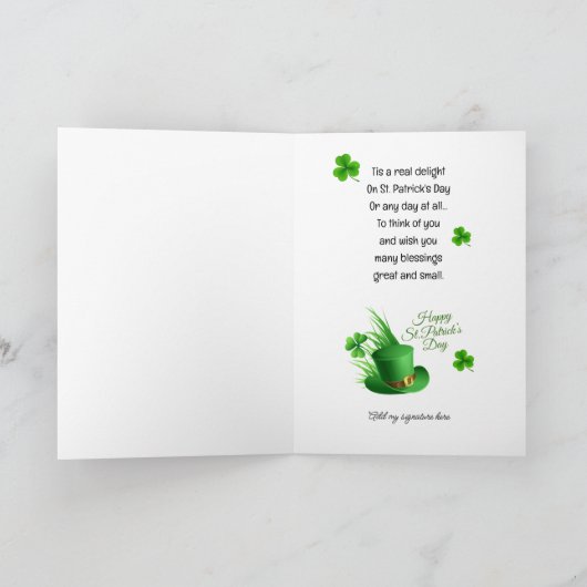 Gelukkige St. Patrick's Day Kabouter Regenboog Maa Kaart (Binnen)