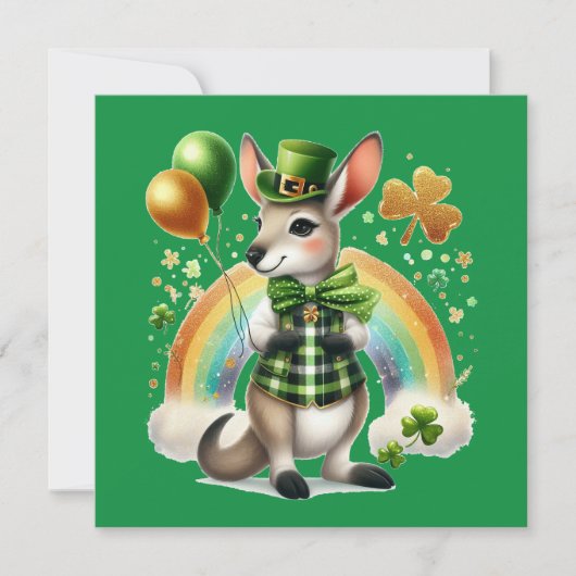Gelukkige St. Patrick's Day Kangaroo Flat Kaart (Voorkant)