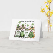 Gelukkige St. Patrick's Day katten Kaart (Gele Bloem)