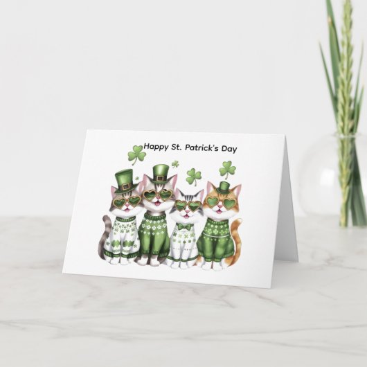 Gelukkige St. Patrick's Day katten Kaart (Voorkant)