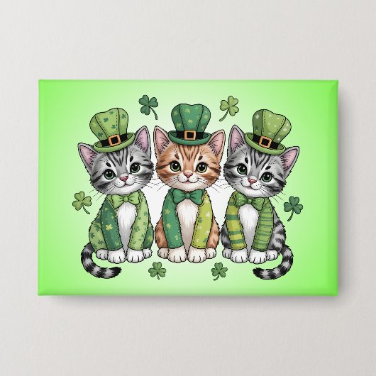 Gelukkige St. Patrick's Day Kittens-47474 Button (Voorkant)