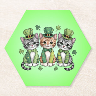 Gelukkige St. Patrick's Day Kittens-47474 Kartonnen Onderzetters