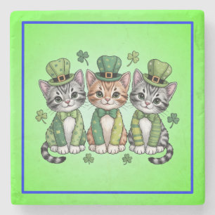 Gelukkige St. Patrick's Day Kittens-47474 Stenen Onderzetter