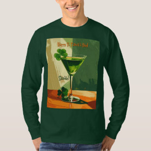 Gelukkige St. Patrick's Day Klavermartini T-shirt