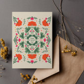 Gelukkige St. Patrick's Day klavers en bloemen Briefkaart