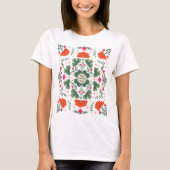 Gelukkige St. Patrick's Day klavers en bloemen T-shirt (Voorkant)
