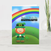 Gelukkige St Patrick's Day kleindochter Leprechaun Feestdagen Kaart (Voorkant)