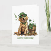 Gelukkige St. Patrick's Day Labrador Retriever hon Feestdagen Kaart (Voorkant)