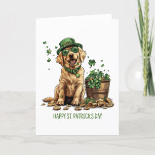 Gelukkige St. Patrick's Day Labrador Retriever Hon Feestdagen Kaart