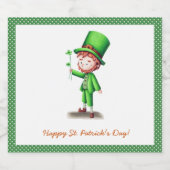 Gelukkige St. Patrick's Day Leprechaun Bier Etiket (Enkel label)