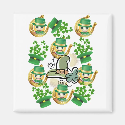 Gelukkige St. Patrick's Day Magneten Hoefijzer (Voorkant)