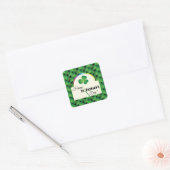 Gelukkige St. Patrick's Day met shamrock Vierkante Sticker (Envelop)
