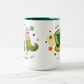 Gelukkige St. Patrick's Day Mooie Leprechaun Icone Tweekleurige Koffiemok (Center)