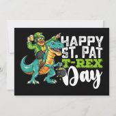 Gelukkige St Patrick's Day Pat Rex Dinosaurus Kaart (Voorkant)