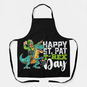 Gelukkige St Patrick's Day Pat Rex Dinosaurus Schort