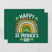 Gelukkige St. Patrick's Day Rainbow Shamrock Briefkaart (Voorkant / Achterkant)