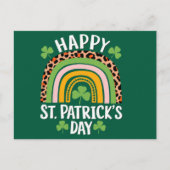 Gelukkige St. Patrick's Day Rainbow Shamrock Briefkaart (Voorkant)