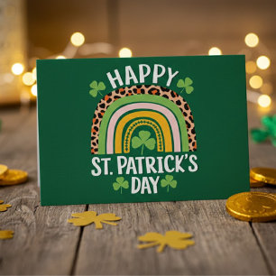 Gelukkige St. Patrick's Day Rainbow Shamrock Briefkaart