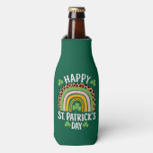 Gelukkige St. Patrick's Day Rainbow Shamrock Flesjeskoeler (Fles Voorkant)