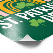 Gelukkige St. Patrick's Day Rainbow Shamrock Foto Afdruk (Hoek)