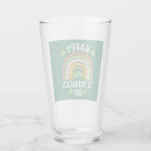 Gelukkige St. Patrick's Day Rainbow Shamrock Glas (Achterkant)