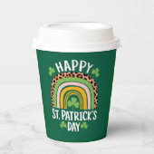 Gelukkige St. Patrick's Day Rainbow Shamrock Papieren Bekers (Voorkant)
