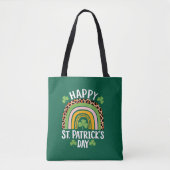 Gelukkige St. Patrick's Day Rainbow Shamrock Tote Bag (Voorkant)